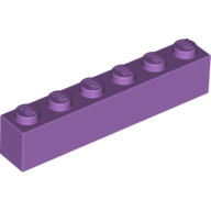 Lego kostka (kostička) 1x6, levandulová střední (6251908, 6107189)